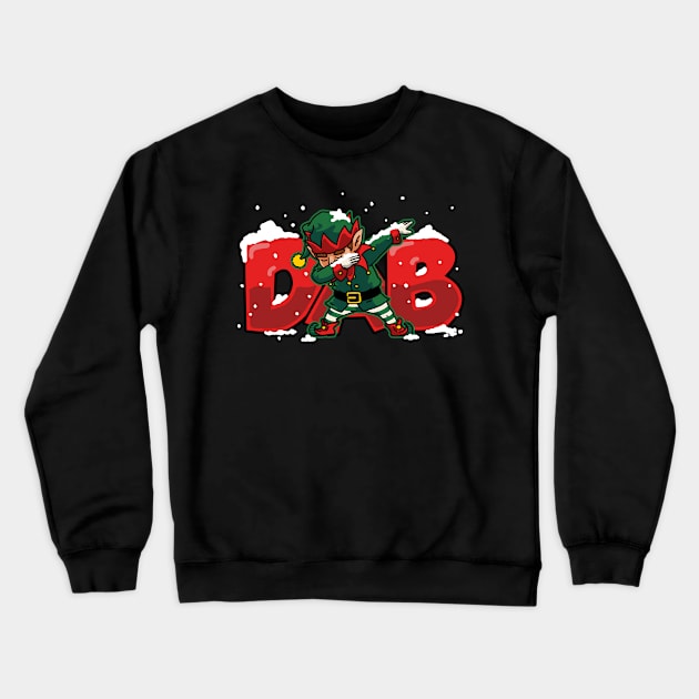 DAB Elf Dabbing Elf Shirt Kids Santa Helper Christmas Gifts Crewneck Sweatshirt by vo_maria